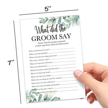 Bridal Wedding Shower Game - What Did the Groom Say?