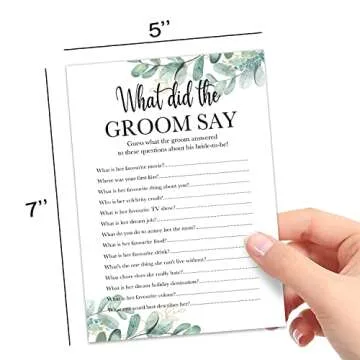 Bridal Wedding Shower Game - What Did the Groom Say?