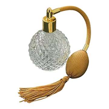 YIJU 1 set 100ml Clear Crystal Vintage Style Perfume Bottles Long Spray Tassels Pumps Refillable Retro Glass Bottles Makeup Tools, Clear