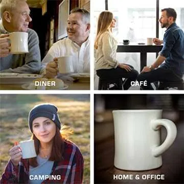 COLETTI Diner Coffee Mugs — Restaurant Coffee Mugs, Retro Coffee Mug – Sturdy & Heavy Diner Mug – Nostalgia in Every Sip [Cream, 11 oz, Set of 6]