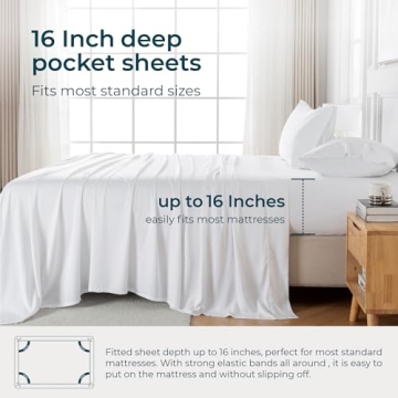 GOKOTTA King Size Bed Sheets - Soft & Cooling 6 Piece Set