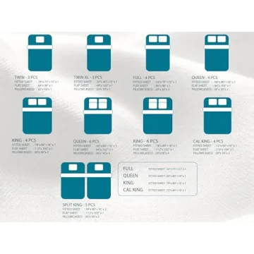 GOKOTTA King Size Bed Sheets - Soft & Cooling 6 Piece Set