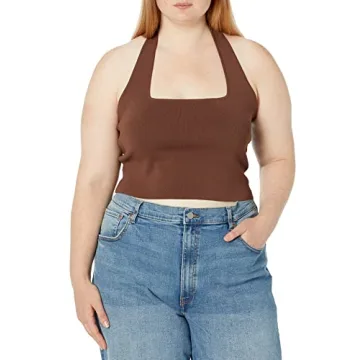 The Drop Greta Square-Neck Halter Bralette for Women