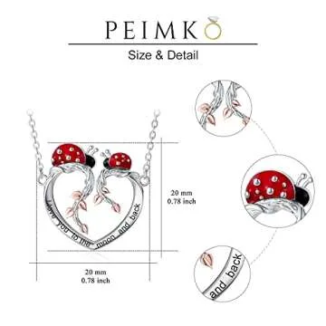 PEIMKO Ladybug Necklace – Sterling Silver Tree of Life Jewelry