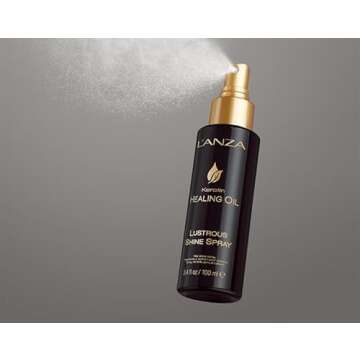 L'ANZA Keratin Healing Oil Lustrous Shine Spray - Heat Protectant Spray for Hair - Tames Frizz, Eliminates Flyaways, and Adds a Sparkling Finish and Silky Feel (3.4 Fl Oz)