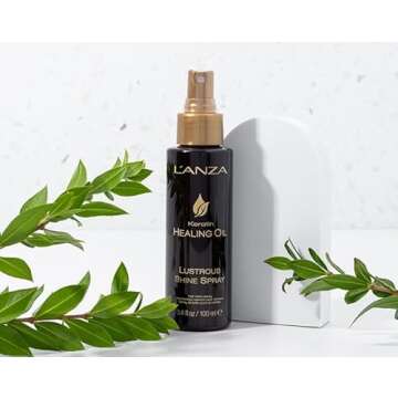 L'ANZA Keratin Healing Oil Lustrous Shine Spray - Heat Protectant Spray for Hair - Tames Frizz, Eliminates Flyaways, and Adds a Sparkling Finish and Silky Feel (3.4 Fl Oz)
