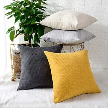 Buy MERNETTE Mustard Yellow Decorative Pillow Covers 18x18