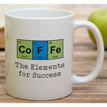 Retreez Funny Mug - Coffee The Elements For Success Chemist Chemistry 11 Oz Ceramic Coffee Mugs - Funny, Sarcasm, Motivational, Inspirational birthday gifts for friends, coworkers, siblings, dad, mom