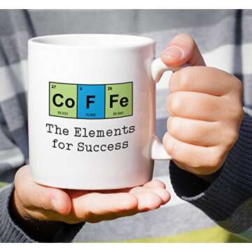Retreez Funny Mug - Coffee The Elements For Success Chemist Chemistry 11 Oz Ceramic Coffee Mugs - Funny, Sarcasm, Motivational, Inspirational birthday gifts for friends, coworkers, siblings, dad, mom