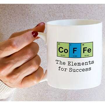 Retreez Funny Mug - Coffee The Elements For Success Chemist Chemistry 11 Oz Ceramic Coffee Mugs - Funny, Sarcasm, Motivational, Inspirational birthday gifts for friends, coworkers, siblings, dad, mom