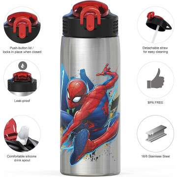 Spider-Man Stainless Steel Water Bottle, 27oz
