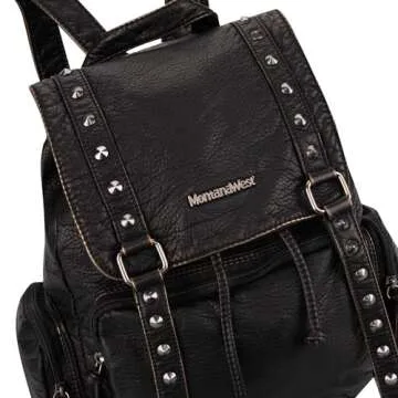 Montana West Backpack Purse for Women Trendy Satchel Backpack Washed Leather Drawstring Daypack for Casual Travel