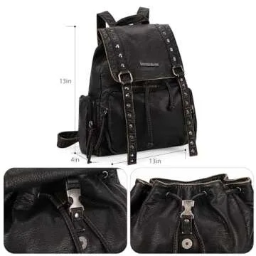 Montana West Backpack Purse for Women Trendy Satchel Backpack Washed Leather Drawstring Daypack for Casual Travel