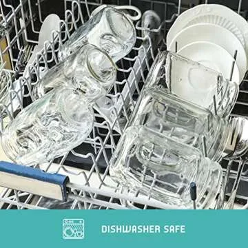 Mason Jars with Handle, Glass Mugs with Straws and Bamboo Lids & Colorful Airtight Lids 4pcs Set, 16oz Drinking Glass Cups, Travel Tumbler for Iced Coffee, Smoothie, Overnight Oats Containers