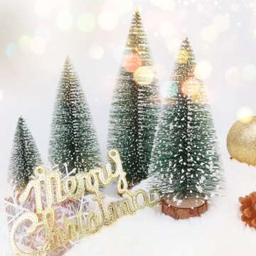 Small Christmas Tree Decorations Indoor, Bottle Brush Trees Christmas Centerpieces for Tables, Fake ...