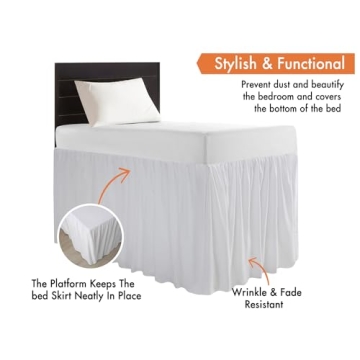 Stylish Dorm Bed Skirt Twin XL - Easy Care Microfiber