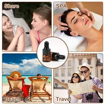 Mini Amber Glass Dropper Bottles for Essential Oils