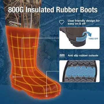 HISEA Hunting Waders with 800G Insulation for Men