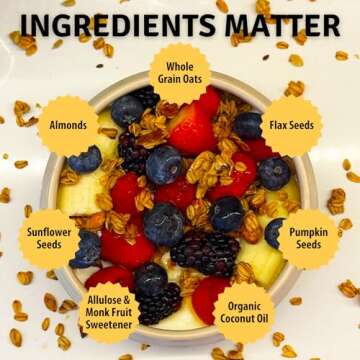 MyCerealMix Sugar Free Granola - Vanilla Almond | No Sugar Cereal with 5 Premium Seeds & Nuts | Vegan, Soy Free, Made with Organic Coconut Oil, No Sugar Alcohols, No Hidden Sugars | 24oz