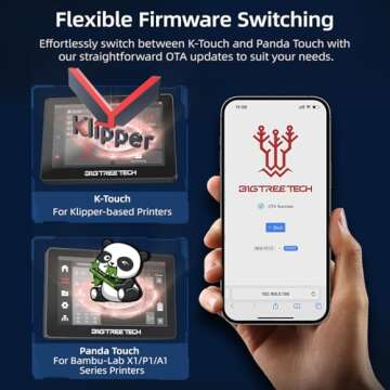 BIGTREETECH Panda Touch, Compatible with Bambu-lab P1S/P1P/X1C/A1/A1 Mini 3D Printers, Touch Screen Upgrade Kit, Support AMS and Multi-Printers Management, Please Check Firmware Compatibility First