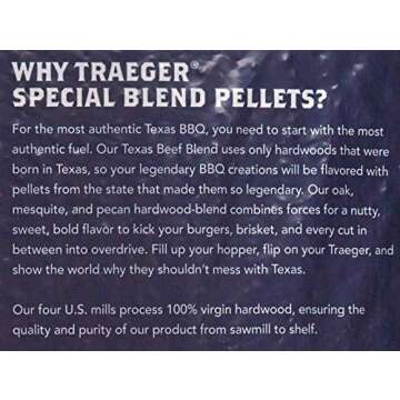 Traeger Texas Beef Blend 100% Natural Hardwood Pellets 20 lb