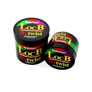 Loc B Retwist Loc, Braid, Twist, Edge Gel for Natural, Relaxed, Dry, Dull, & Brittle Hair (17.63 oz) - No Flaking, No Whitening, Fast Drying, High Shine, Maximum Hold - Last Up to 48 Hrs