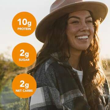 think! Keto Protein Bars, Healthy Low Carb, Low Sugar, Gluten Free Snack with No Artificial Sweeteners, 4G Net Carbs & 10G of Whey Protein - Chocolate Peanut Butter Pie (10 Count)