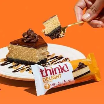 Think! Keto Protein Bars - Healthy Low Carb Snack - Chocolate Peanut Butter