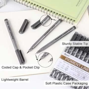 Dyvicl Micro-Pen Fineliners Set for Artists - 9 Pack