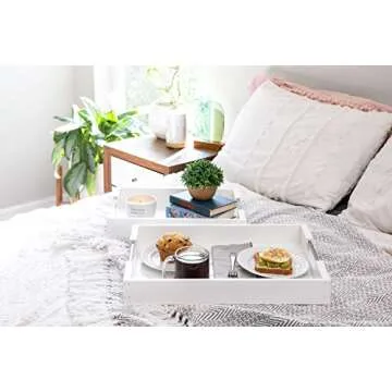 Atpien Rustic Wood Serving Tray - Stylish Farmhouse Decor