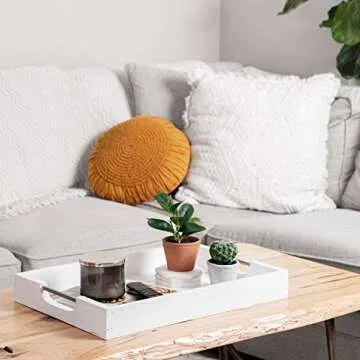 Atpien Rustic Wood Serving Tray - Stylish Farmhouse Decor