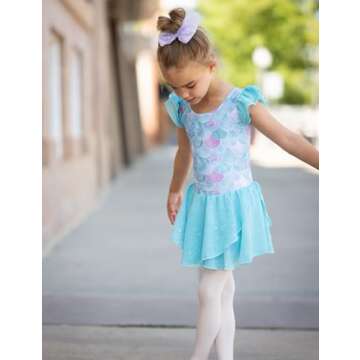 Stylish Arshiner Girls Ruffle Sleeve Ballet Dress