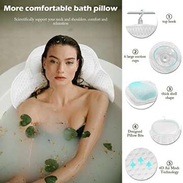 HMGDFUE Bamboo Bathtub Caddy & Pillow Set for Relaxation