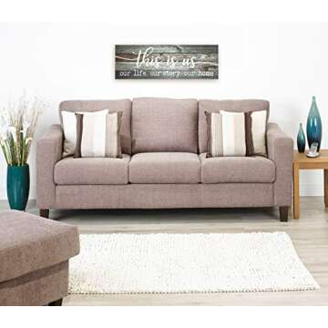 This Is Us Our Life Our Story Our Home Rustic Farmhouse Wood Wall Decor Sign 6x18 (Gray)