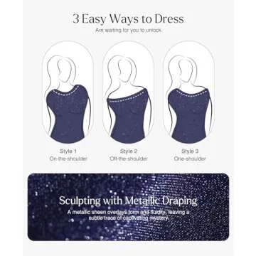 Popilush Sparkly Tops for Women - Long Sleeve Bodysuit Off The Shoulder Tops Tummy Control Shapewear Thong Going Out Tops