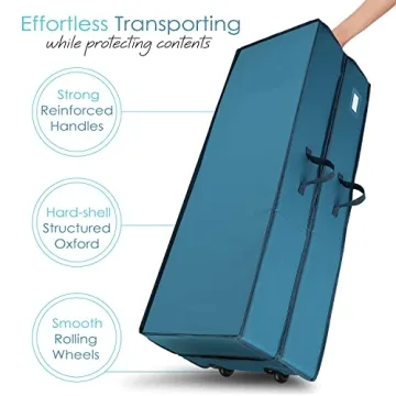 Hearth & Harbor Holiday Wrapping Paper Storage Organizer with Wheels