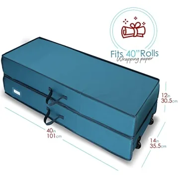 Hearth & Harbor Holiday Wrapping Paper Storage Organizer with Wheels