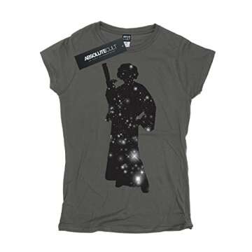 STAR WARS Women's Princess Leia Stars T-Shirt Medium Charcoal