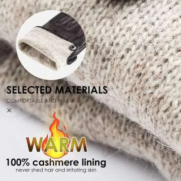Mens Winter Sheepskin Leather Touchscreen Gloves