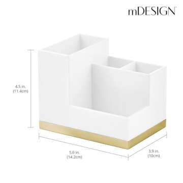 mDesign Toothbrush and Toothpaste Holder for Elegant Storage