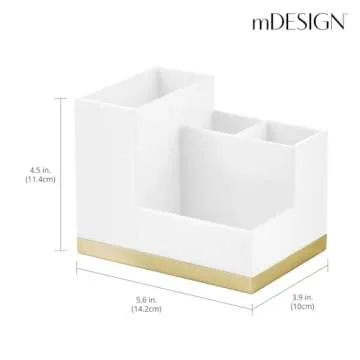mDesign Toothbrush and Toothpaste Holder for Elegant Storage