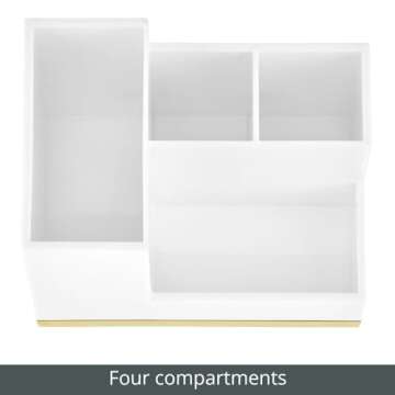 mDesign Toothbrush and Toothpaste Holder for Elegant Storage