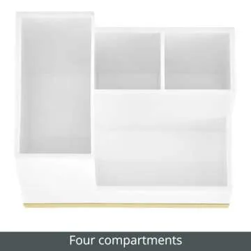 mDesign Toothbrush and Toothpaste Holder for Elegant Storage