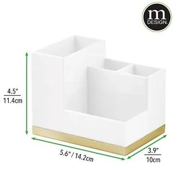 mDesign Toothbrush and Toothpaste Holder for Elegant Storage