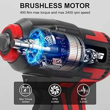 OUHOUG Cordless Impact Wrench, 1/2 Chuck Impact Driver/Drill/Screws with 3200RPM Variable Speed, Torque 300 ft-lbs,21V Lithium-Ion 4.0AH Battery Pack and Replacement battery
