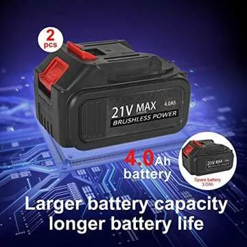 OUHOUG Cordless Impact Wrench, 1/2 Chuck Impact Driver/Drill/Screws with 3200RPM Variable Speed, Torque 300 ft-lbs,21V Lithium-Ion 4.0AH Battery Pack and Replacement battery