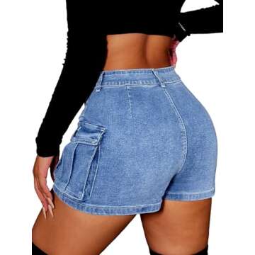 ELLEVEN Mini Cargo Skort for Women High-Stretch Denim Short Skort Y2K Low Waist Denim Women's Jean S...