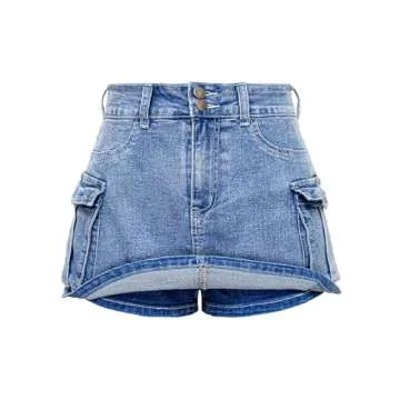 Shop ELLEVEN Y2K Denim Mini Cargo Skort - Stylish Comfort