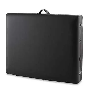 Saloniture Professional Portable Lightweight Bi-Fold Memory Foam Massage Table with Reiki Panels - Includes Headrest, Face Cradle, Armrests and Carrying Case