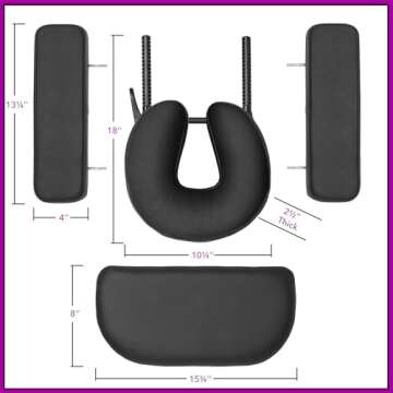 Saloniture Professional Portable Lightweight Bi-Fold Memory Foam Massage Table with Reiki Panels - Includes Headrest, Face Cradle, Armrests and Carrying Case